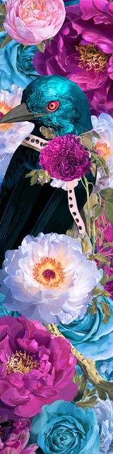 Free bird bookmark featuring a bird amongst flowers